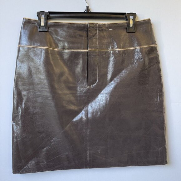 For Joseph Womens Leather Pencil Skirt Sz S Brown Pre-owned 27 - Picture 7 of 10